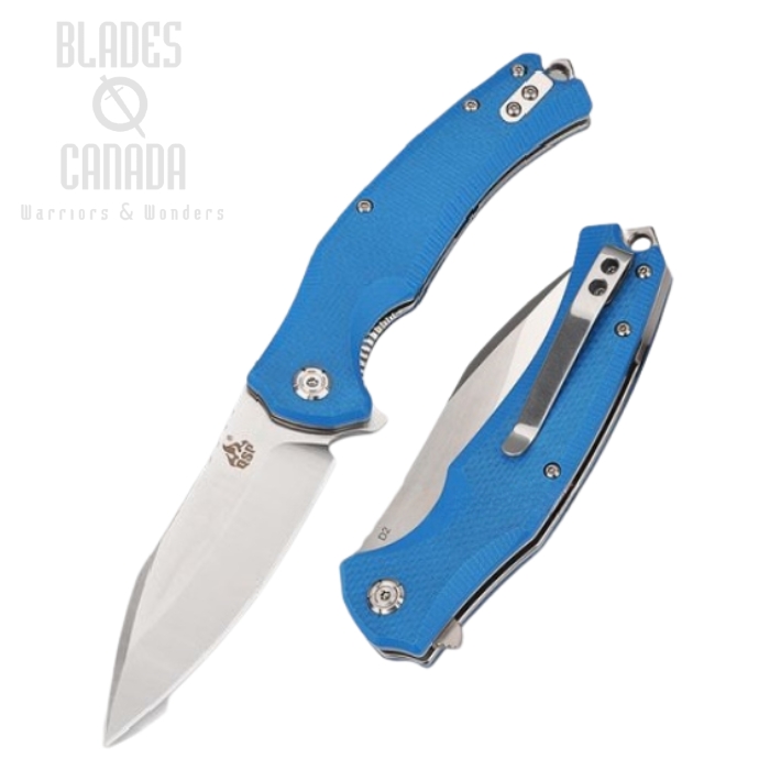 (image for) QSP Snipe Flipper Folding Knife, D2 Steel, G10 Blue, QS121-A