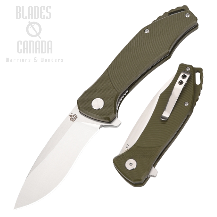 (image for) QSP Raven Flipper Folding Knife, D2 Two-Tone, G10 OD, QS122-B