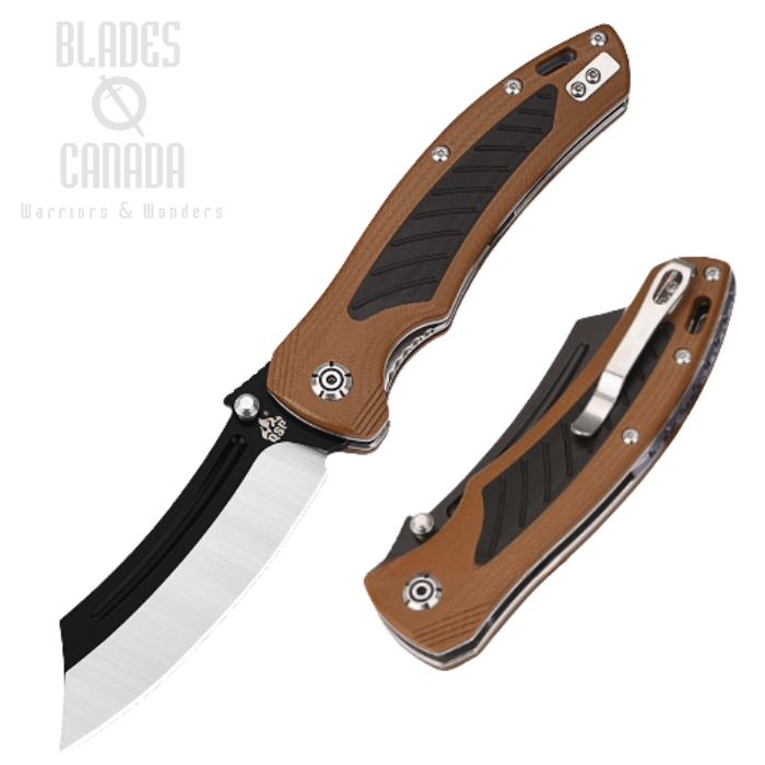 (image for) QSP Platypus Folding Knife, 14C28N Sandvik, G10 Brown/Black, QS123-B