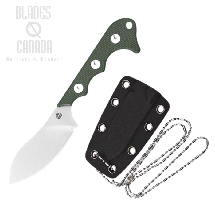 QSP Neckmuk Fixed Blade Neck Knife, D2 Steel, Micarta OD, Kydex Sheath, QS125-F QSP Neckmuk Fixed Blade Neck Knife, D2 Steel, Micarta OD, Kydex Sheath, QS125-F