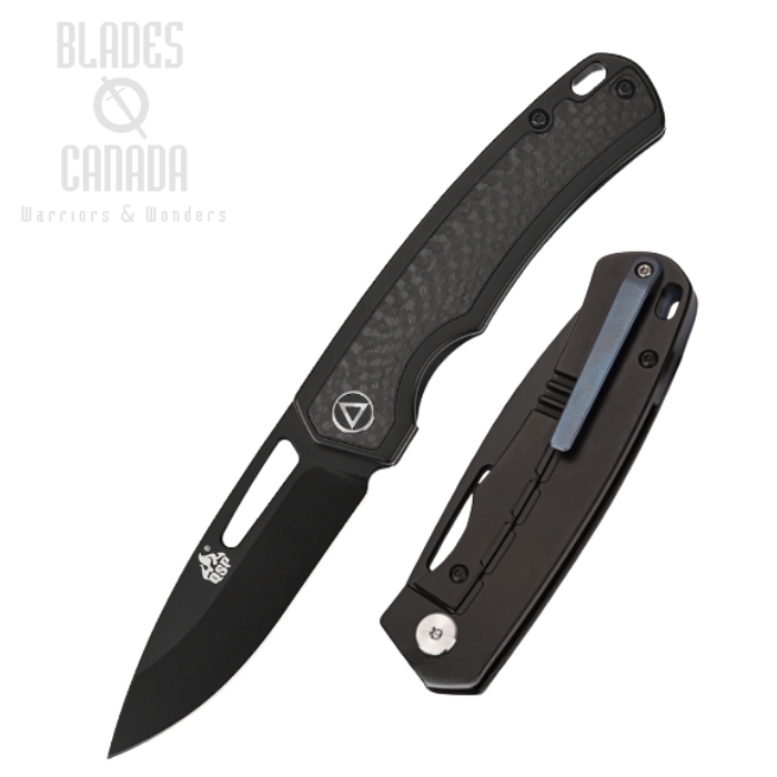 (image for) QSP Puffin Framelock Folding Knife, CPM S35VN, Titanium/Carbon Fiber, QS127-A