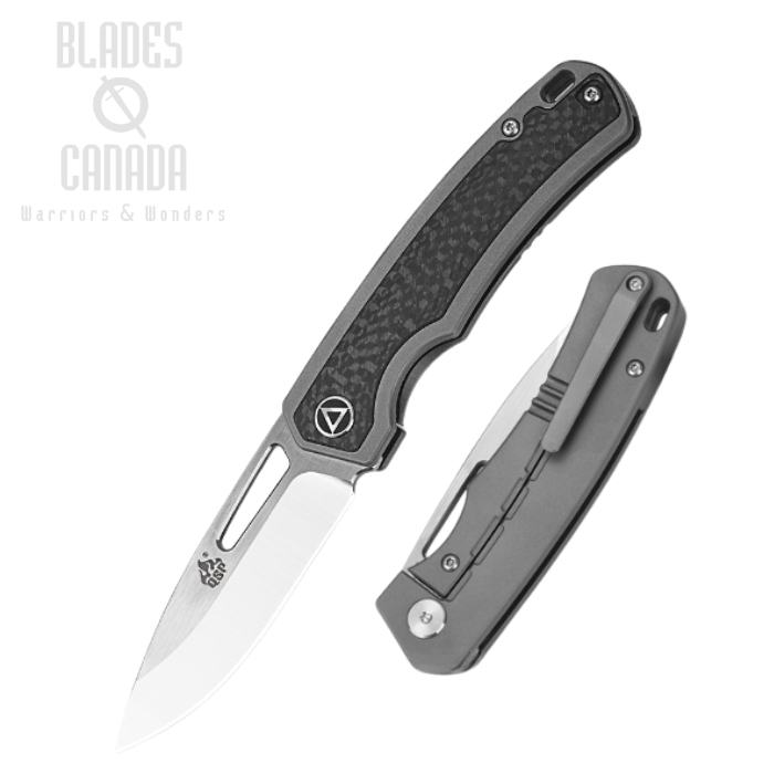 (image for) QSP Puffin Framelock Folding Knife, CPM S35VN, Titanium/Carbon Fiber, QS127-B