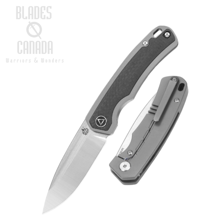 QSP Puffin Framelock Folding Knife, European Version, CPM S35VN Two-Tone, Titanium/CF, QS127-D2