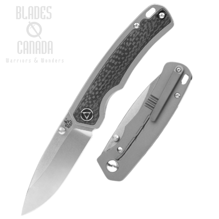 QSP Puffin Framelock Folding Knife, CPM S35VN, Titanium/Carbon Fiber, QS127-E1