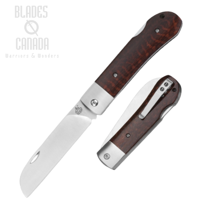 QSP Worker Folding Knife, N690 Satin, Snakewood Handle, QS128-C