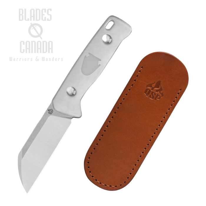 QSP Baby Penguin Fixed Blade Knife, 14C28N Steel, Acrylic Grey, QS130BP-A1