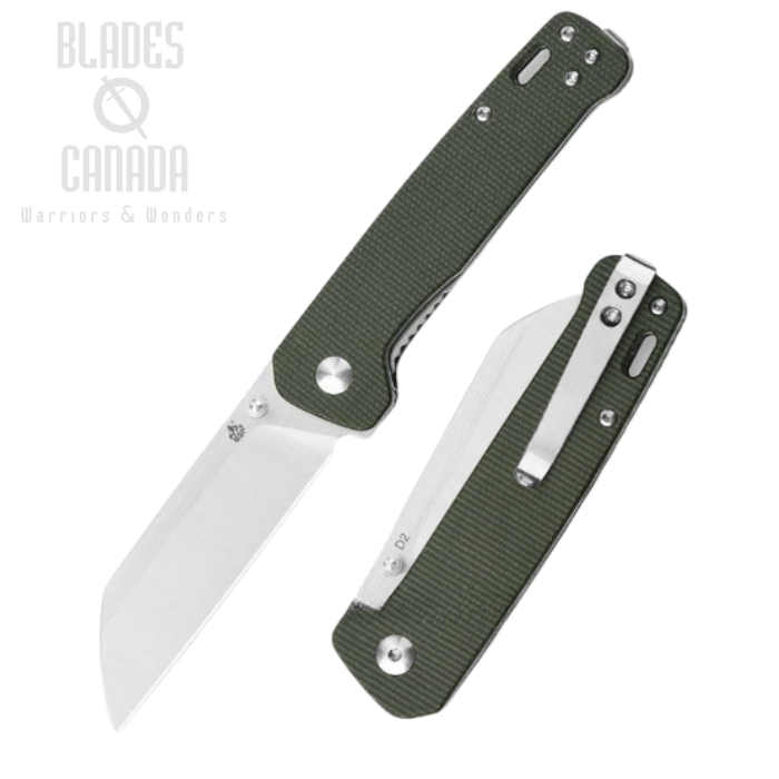 QSP Penguin Folding Knife, D2 Steel, Micarta Green, QS130-C