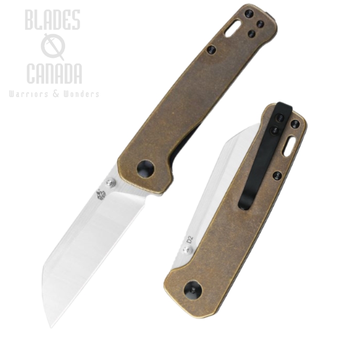 QSP Penguin Folding Knife, D2 Steel, Brass Handle, QS130-F