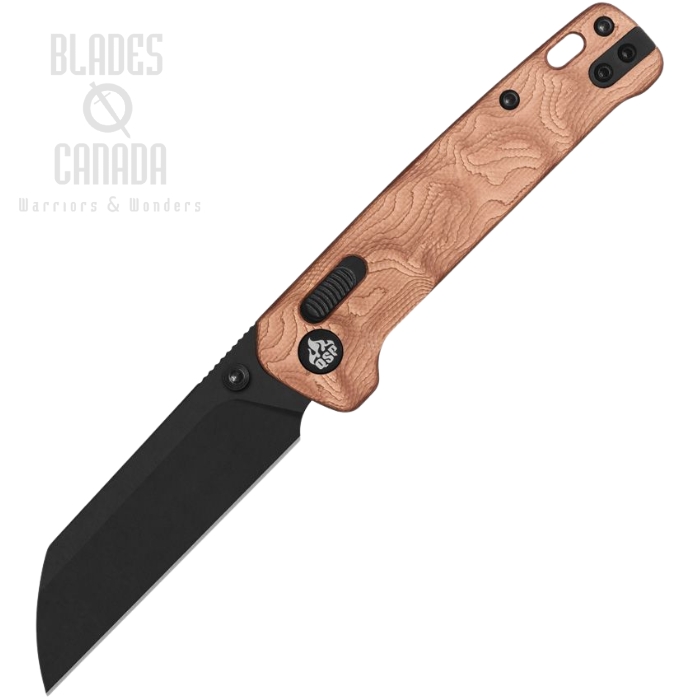 QSP Penguin Glyde Lock Folding Knife, 14C28N Black SW, G10 w/Copper Foil, QS130GL-F2