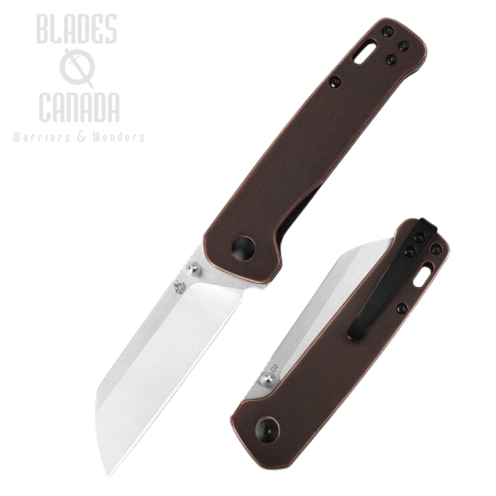 QSP Penguin Folding Knife, D2 Two-Tone, Copper Handle, QS130-K
