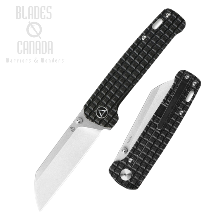 (image for) QSP Penguin Framelock Folding Knife, 154CM SW, Titanium Frag Black, QS130-NFRG