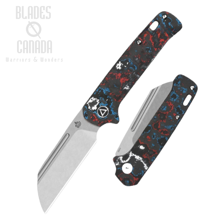 (image for) QSP Penguin Slipjoint Folding Knife, 20CV Stonewash, Fat Carbon Nebula, QS130SJ-F1