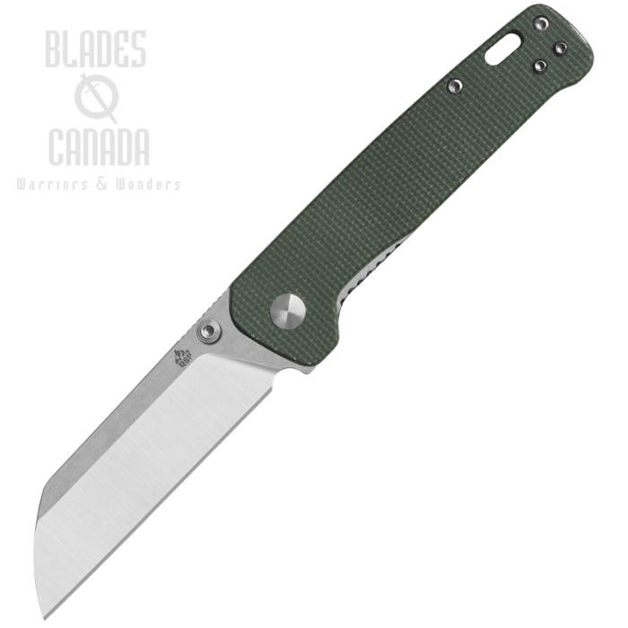 QSP Penguin V2 Folding Knife, D2 Stonewash, Micarta Green, QS130V2-C1
