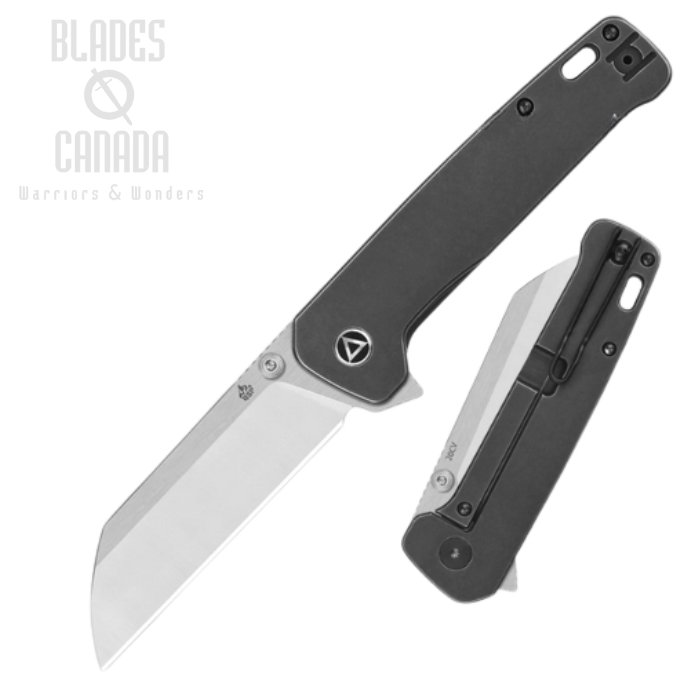 (image for) QSP Penguin Plus Flipper Framelock Knife, 20CV Satin, Titanium Black SW, QS130XL-C2