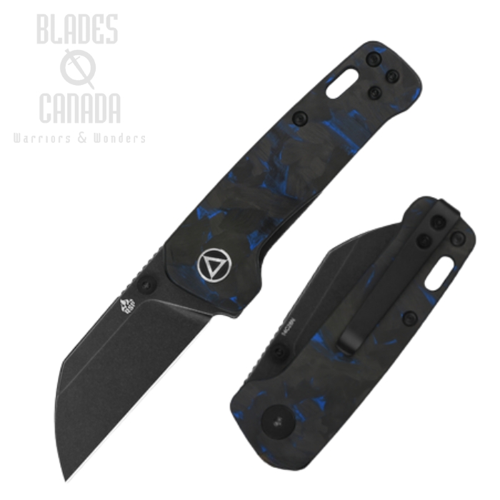 QSP Mini Penguin Folding Knife, 14C28N Black SW, G10/Carbon Fiber Overlay, 130XS-D2