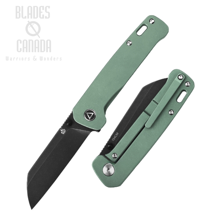 (image for) QSP Penguin Framelock Folding Knife, 154CM SW, Titanium Green, QS130-Y