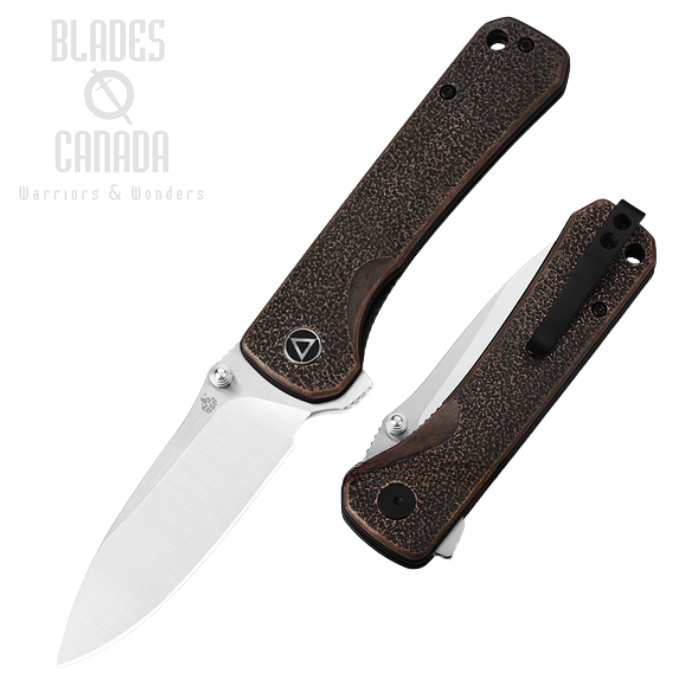 (image for) QSP Hawk Flipper Folding Knife, 14C28N Sandvik Two-Tone, Copper, QS131-M