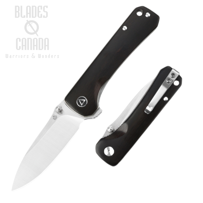 (image for) QSP Hawk Flipper Folding KNife, 14C28N Two-Tone, Ebony Wood, QS131-P1