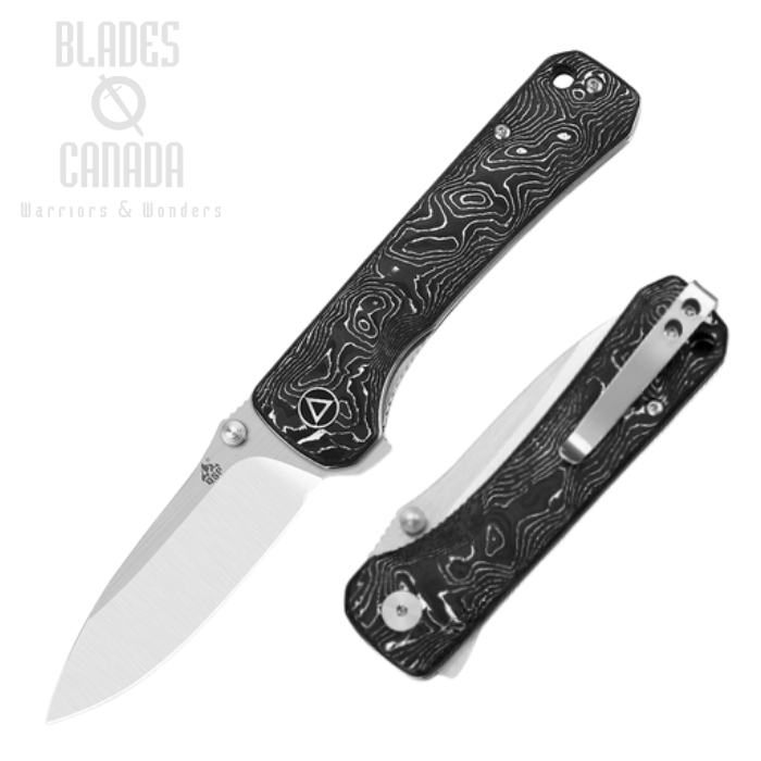 (image for) QSP Hawk Flipper Folding Knife, CPM S35VN, Copper Foil Carbon Fiber, QS131-T