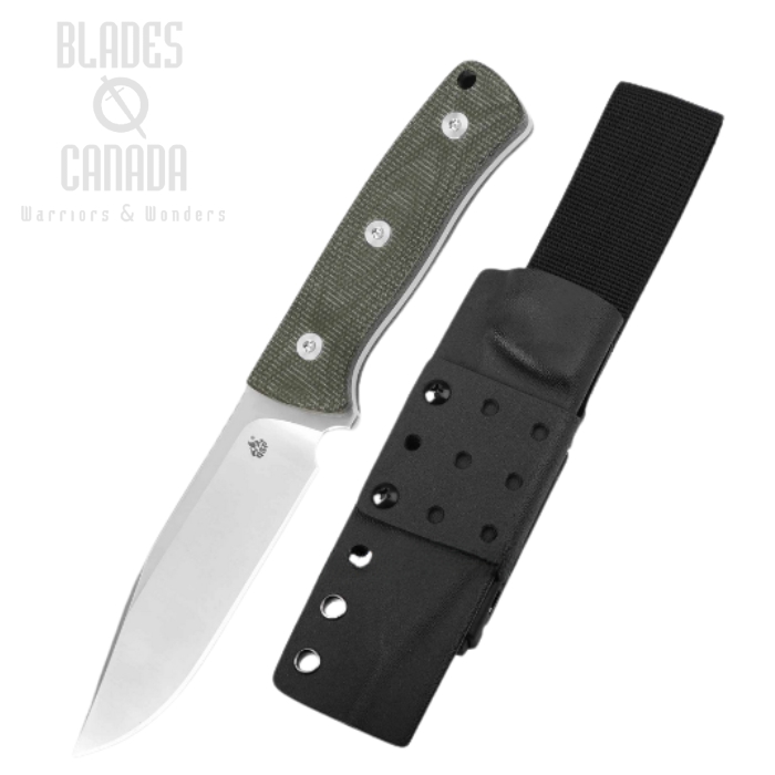 QSP Bison V2 Fixed Blade Knife, D2 Steel, Micarta Green, Kydex Sheath, QS134-C (image for) QSP Bison V2 Fixed Blade Knife, D2 Steel, Micarta Green, Kydex Sheath, QS134-C