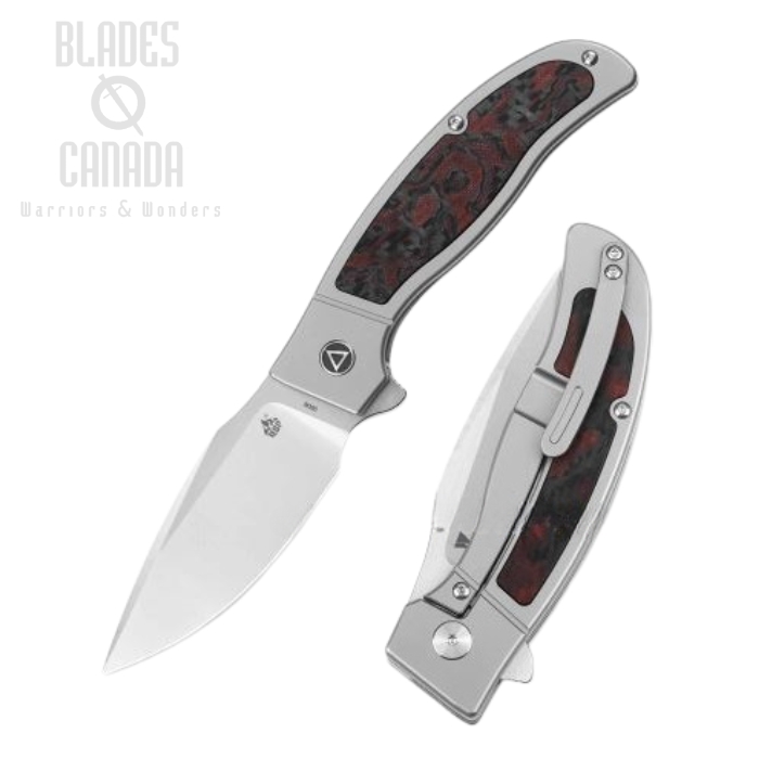 (image for) QSP Legatus Flipper Framelock Knife, M390, G10 Red/Titanium, QS136-B