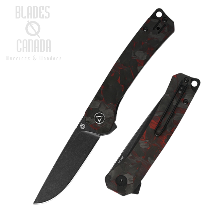 (image for) QSP Osprey Flipper Folding Knife, 14C28N Black SW, G10/Carbon Fiber, QS139-F2
