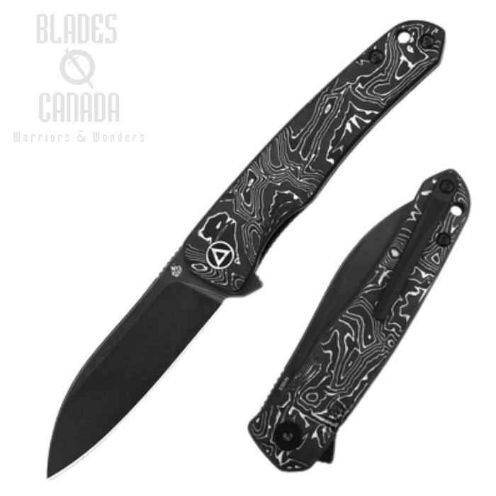 (image for) QSP Otter Flipper Folding Knife, S35VN Black SW, Aluminum Foil Carbon Fiber, QS140-A2