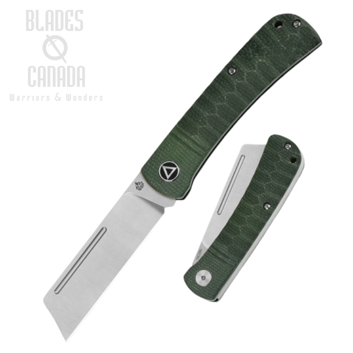 (image for) QSP Hedgehog Slipjoint Folding Knife, 14C28N Satin, Micarta Green, QS142-A