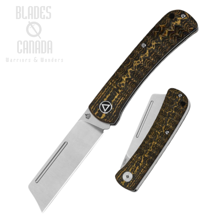 (image for) QSP Hedgehog Slipjoint Folding Knife, 14C28N Satin, Golden Carbon Fiber, QS142-C