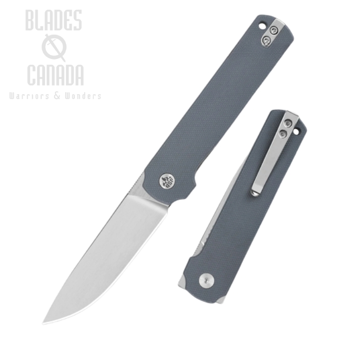 (image for) QSP Lark Flipper Folding Knife, 14C28N Satin, G10 Gray, QS144-B
