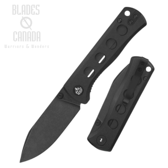 (image for) QSP Canary Folding Knife, 14C28N Black, G10 Black, QS150-A2