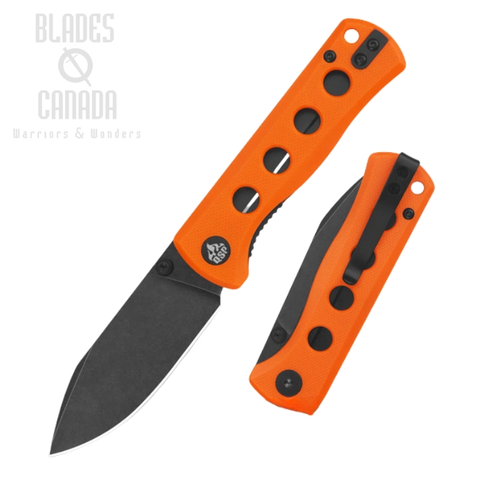 (image for) QSP Canary Folding Knife, 14C28N Black, G10 Orange, QS150-B2