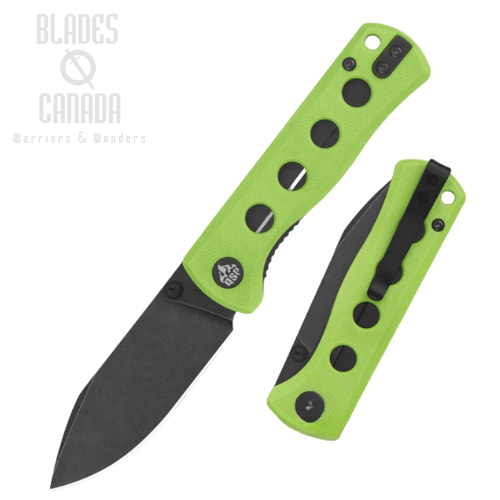 (image for) QSP Canary Folding Knife, 14C28N Black, G10 Neon Green, QS150-C2