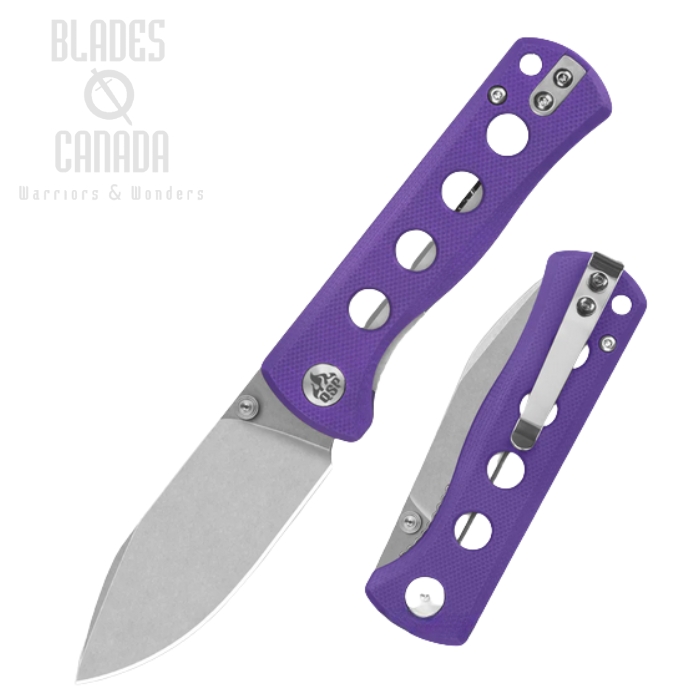 (image for) QSP Canary Folding Knife, 14C28N Stonewash, G10 Purple, QS150-D1
