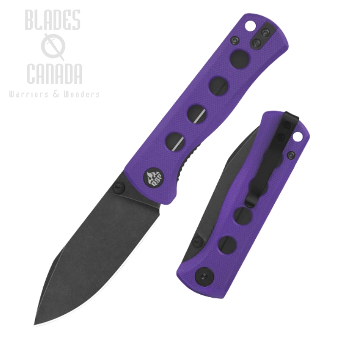 (image for) QSP Canary Folding Knife, 14C28N Black, G10 Purple, QS150-D2