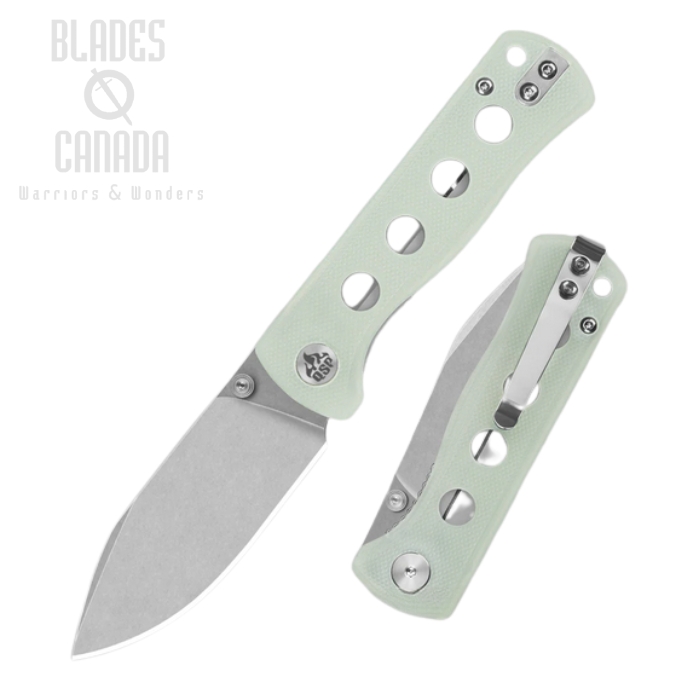 (image for) QSP Canary Folding Knife, 14C28N Stonewash, G10 Jade, QS150-E1
