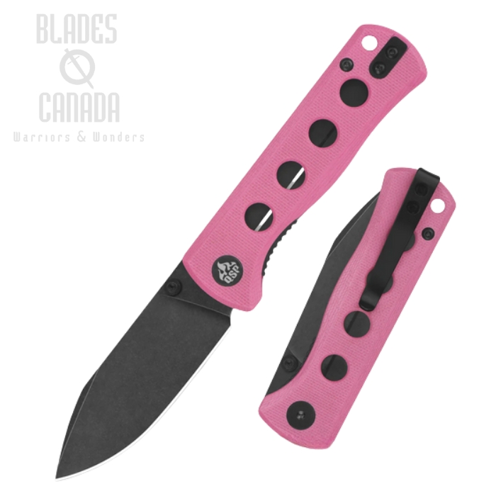 (image for) QSP Canary Folding Knife, 14C28N Black, G10 Pink, QS150-H2