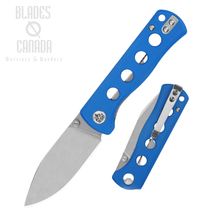 (image for) QSP Canary Folding Knife, 14C28N Stonewash, G10 Blue, QS150-I1