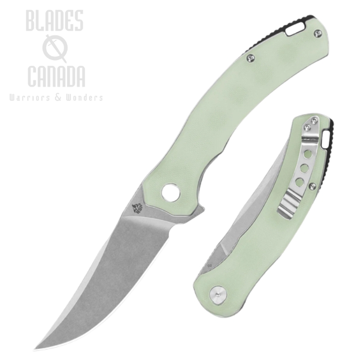 (image for) QSP Walrus Flipper Folding Knife, D2 Stonewash, G10 Jade, QS151-A1