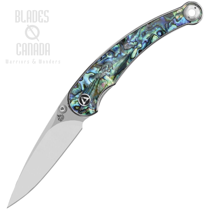 QSP Dolphin Folding Knife, 14C28N Mirror, Abalone Handle, QS161-D