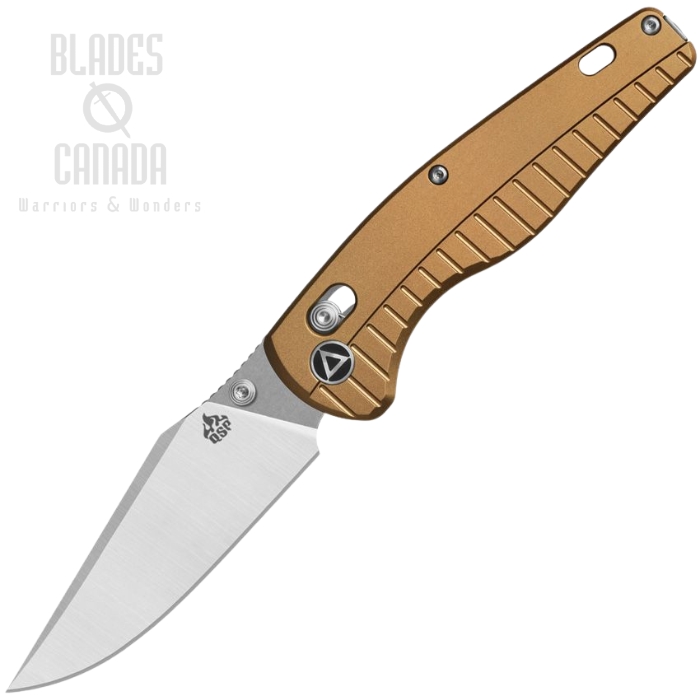 QSP Reptile Glyde Lock Folding Knife, 14C28N SW Satin, Aluminum Champagne, QS165-A1