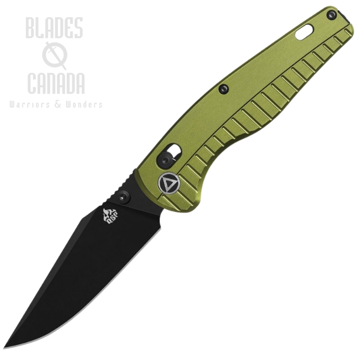 QSP Reptile Glyde Lock Folding Knife, 14C28N Black SW, Aluminum OD Green, QS165-B2