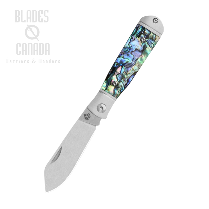 QSP Jumping Jack Slipjoint Folding Knife, 14C28N Satin, Abalone Handle, QS167-A