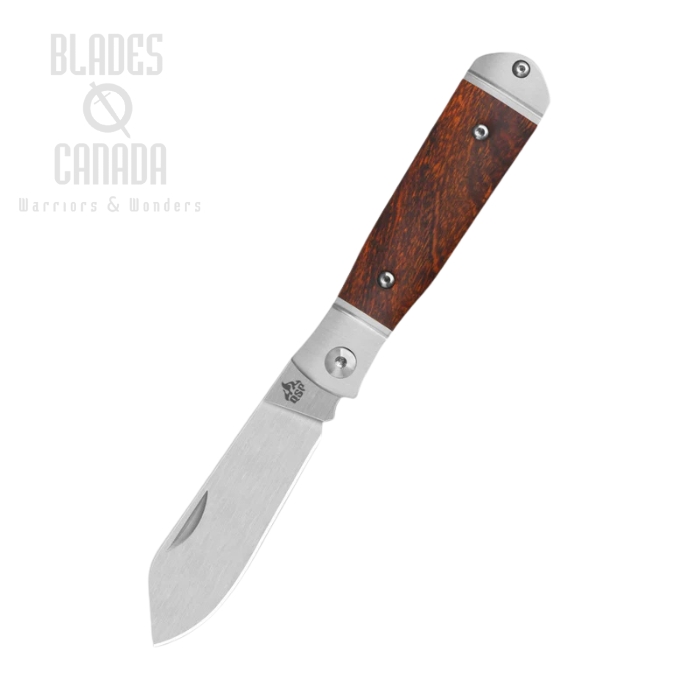 QSP Jumping Jack Slipjoint Folding Knife, 14C28N Satin, Ironwood Desert, QS167-D