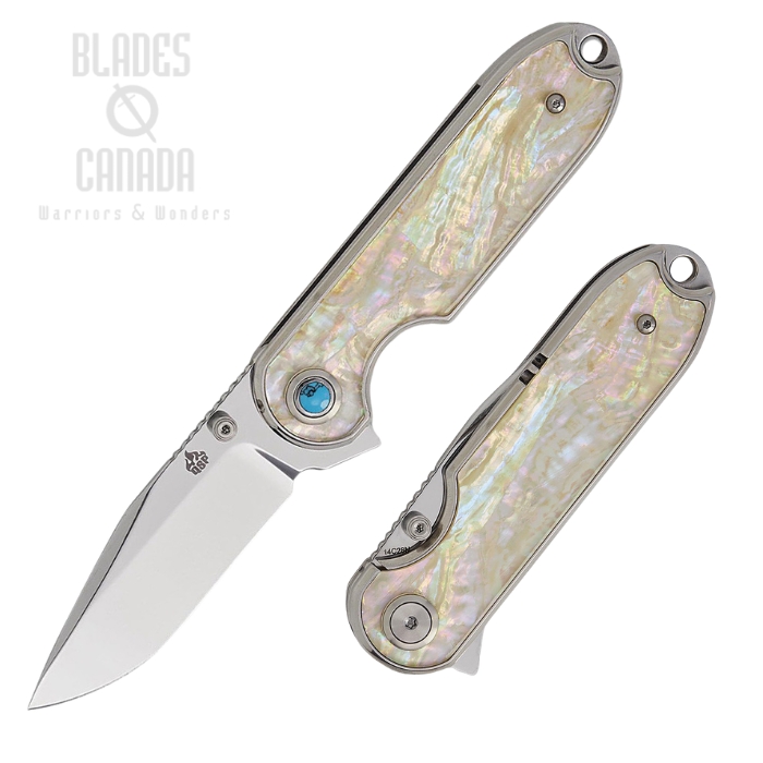 (image for) QSP Nebula Flipper Folding Knife, 14C28N Mirror, Mother Of Pearl Handle, QS168-A