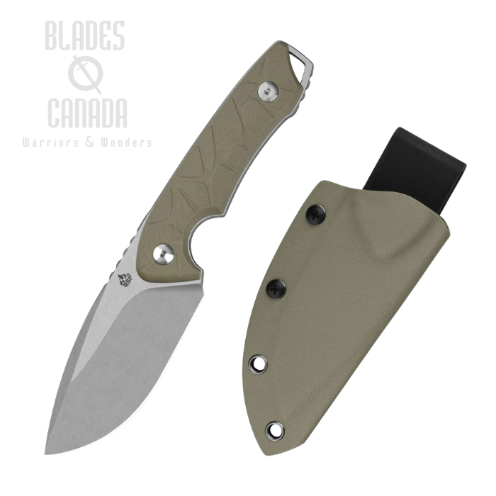 QSP Tiny TOT Fixed Blade Knife, Stonewash Blade, G10 Sand, Kydex Sheath, QS169-C1 (image for) QSP Tiny TOT Fixed Blade Knife, Stonewash Blade, G10 Sand, Kydex Sheath, QS169-C1