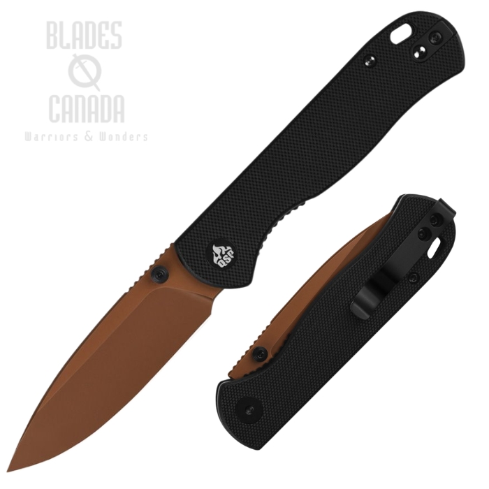 (image for) QSP Ferret Folding Knife, Nitro-V Rose Gold, G10 Black, QS170-A3