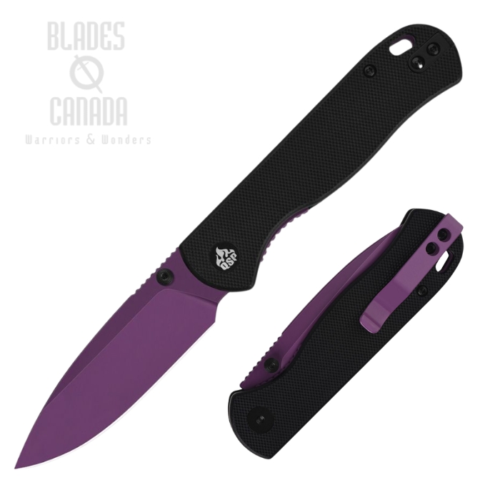 (image for) QSP Ferret Folding Knife, Nitro-V Purple, G10 Black, QS170-A5