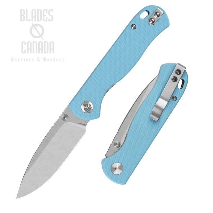 (image for) QSP Ferret Folding Knife, Nitro-V Stonewash, G10 Sky Blue, QS170-B1