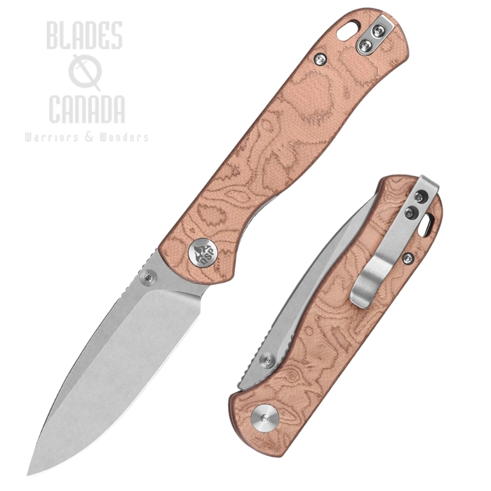 (image for) QSP Ferret Folding Knife, Nitro-V Stonewash, G10/Copper Foil, QS170-E1